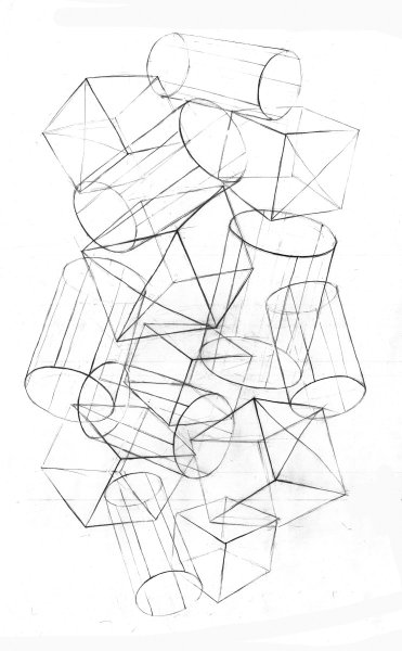 Сложная композиция из геометрических фигур