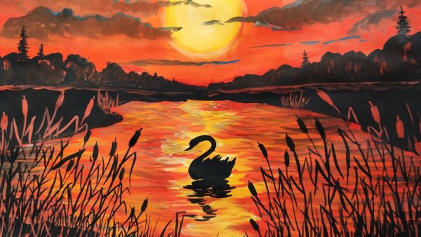 Закат рисунок