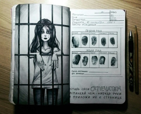 Паук карандашом