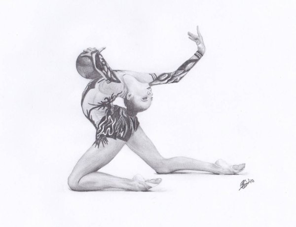 Рисунок гимнастки Дина Аверина