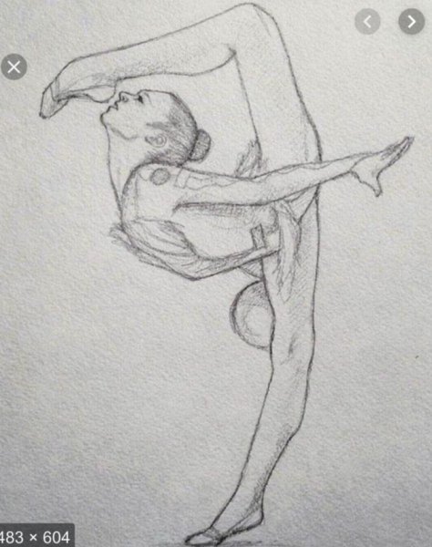 Гимнастка рисунок карандашом