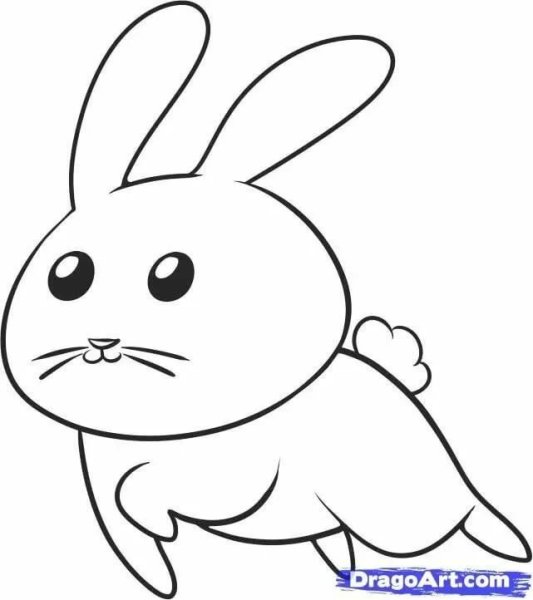 Рисунок зайца для срисовки