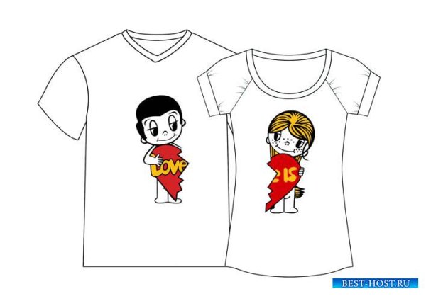 Макет для парных футболок