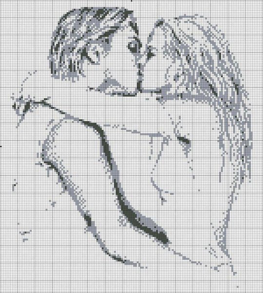 Вышивка крестом черными нитками