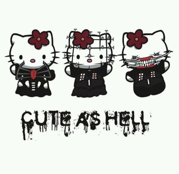 Страшная открытка Хелло Китти