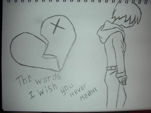 Рисунки карандашом грустные про любовь легкие