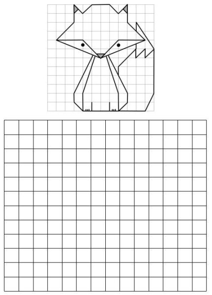 Геометрические рисунки по клеточкам в тетради