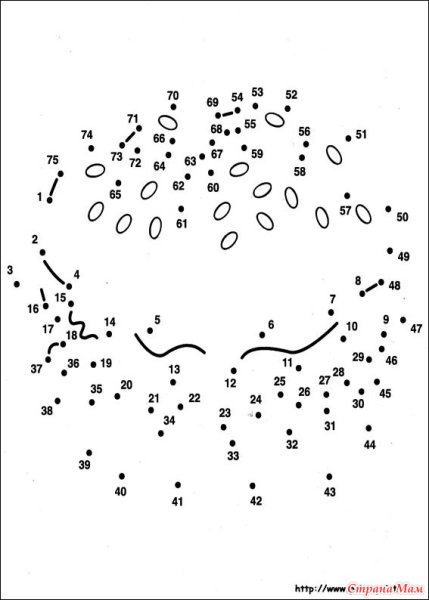 Соединить точки по цифрам сложные для детей