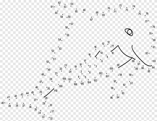 Соединить точки по цифрам сложные