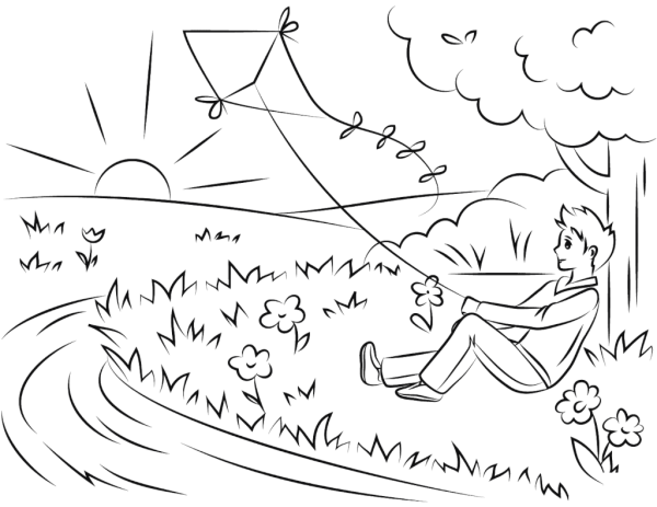 Раскраска лето каникулы