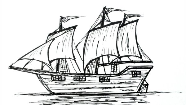 Рисунки для срисовки корабли
