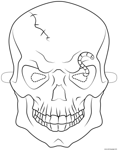 Маска череп раскраска