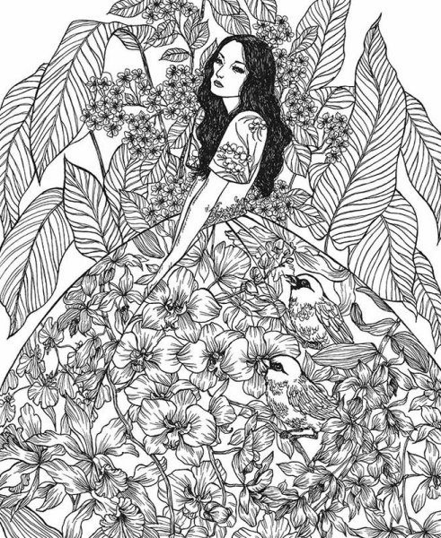 Раскраска антистресс Русалка