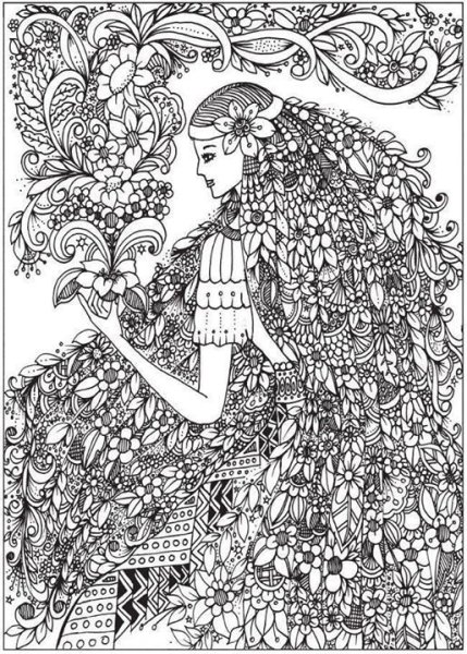 Эскизы для раскрашивания девушки