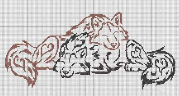 Жаккардовые узоры для детей кошки