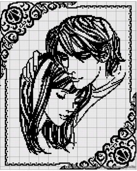 Жаккардовый узор волк