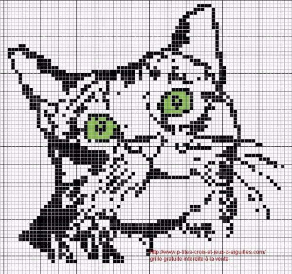 Монохромная вышивка крестом Сова