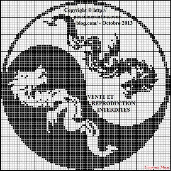 Схемы для вышивания крестиком черно-белые