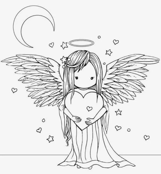 Раскраски для девочек ангелочки