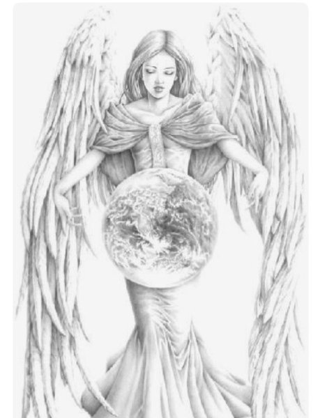 Красивый ангел карандашом