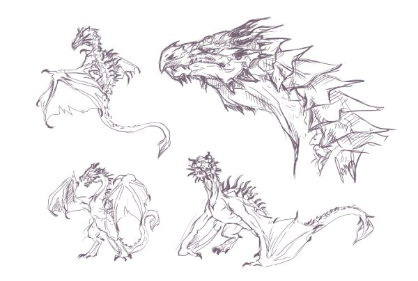 Дракон рисовка