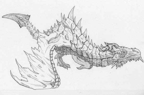 Наброски драконов раскраска