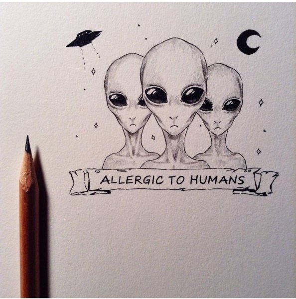 Рисунки инопланетян в скетчбуке