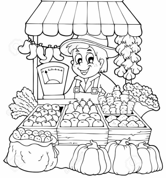 Рынок раскраска