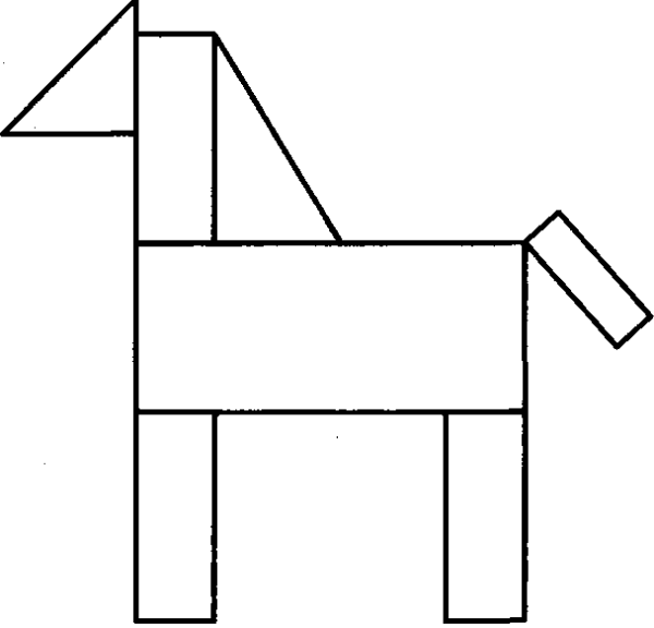 Конь из геометрических фигур