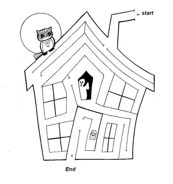 Лабиринт домик раскраска