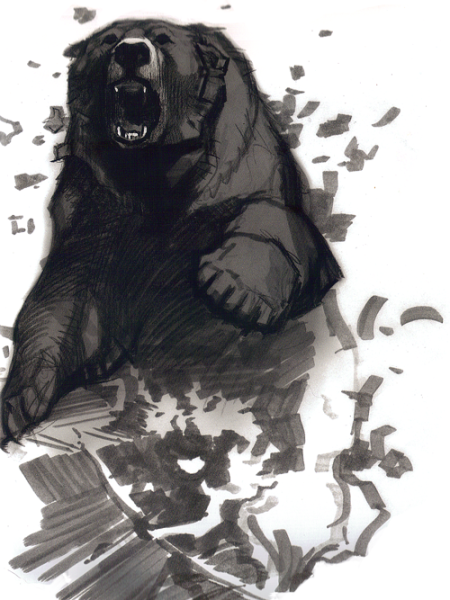 Оскал медведя тату эскиз