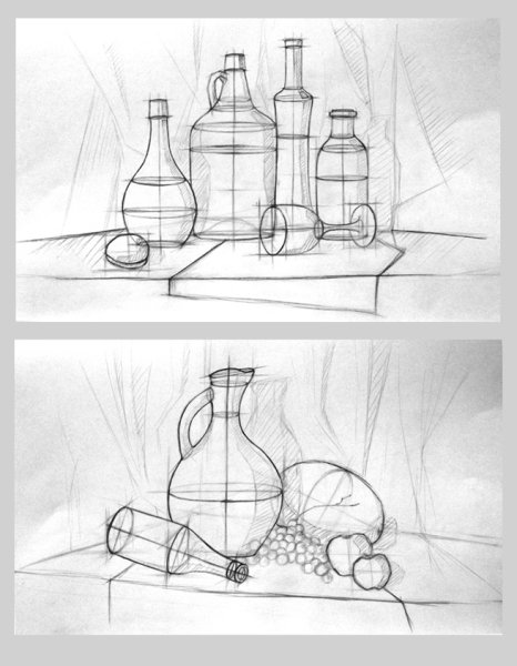 Конструктивное построение натюрморта