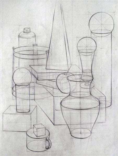 Академический конструктивный рисунок натюрморт