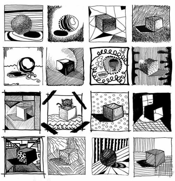 Композиция из линий и пятен