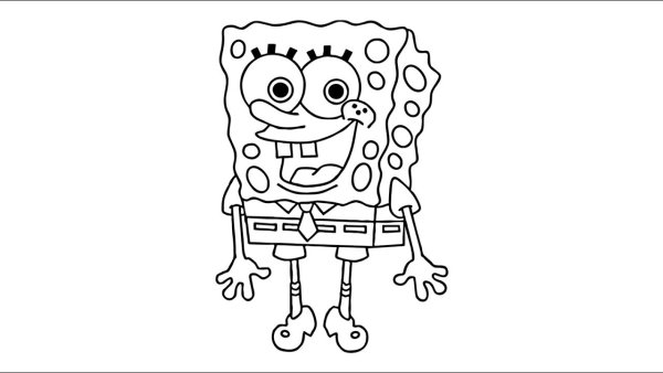 Губка Боб срисовать
