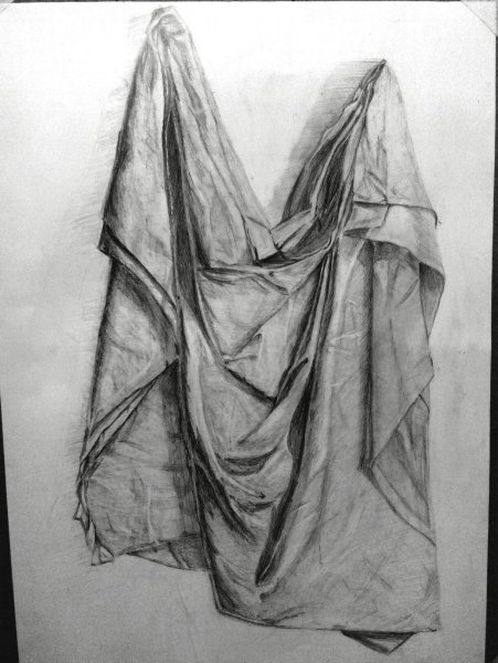Леонардо да Винчи драпировка карандашом