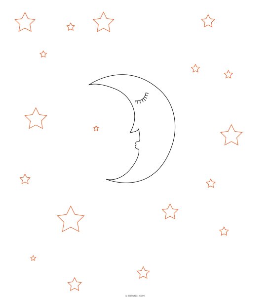 Ночь рисунок для детей карандашом