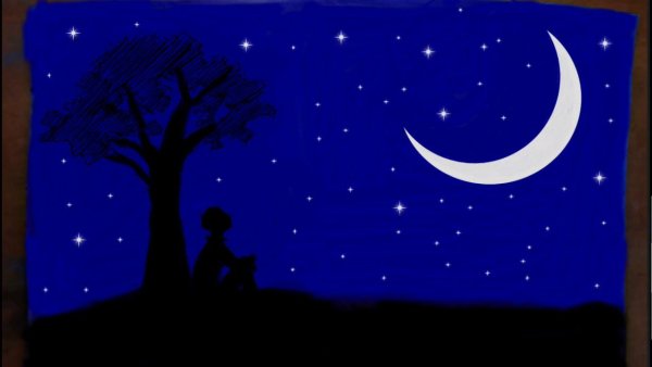 Ночь рисунок легкий