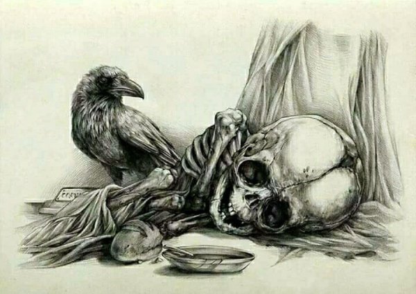 Мрачные картины карандашом