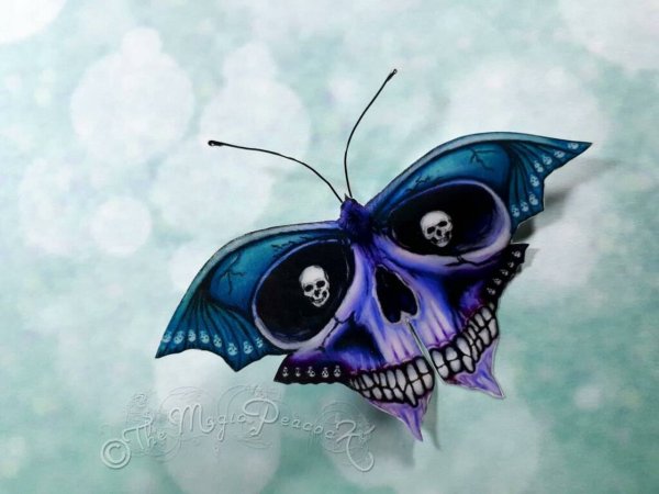 Бабочка с рисунком черепа