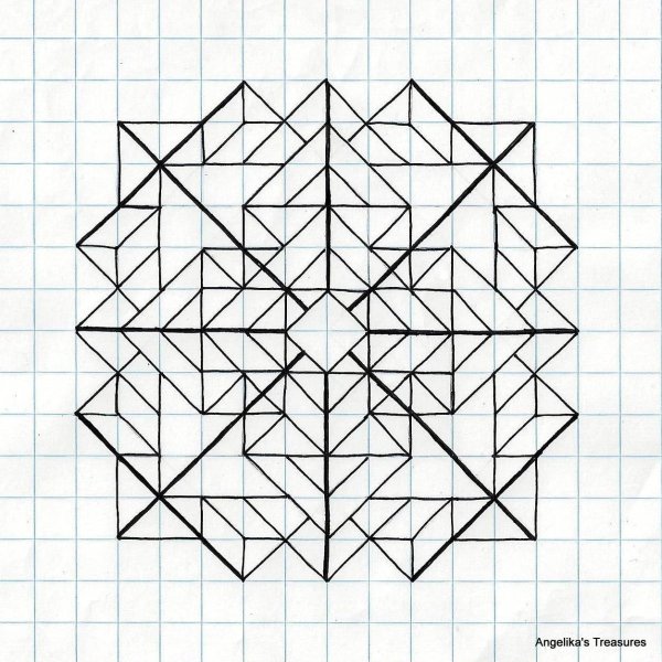 Геометрические узоры по клеточкам