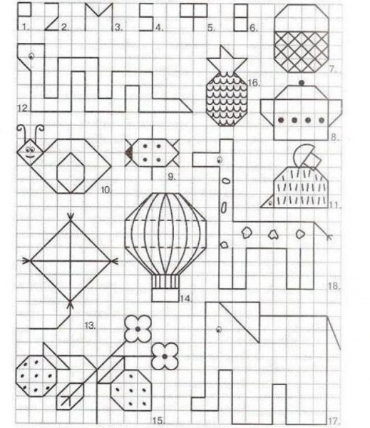 Узоры по клеткам для детей