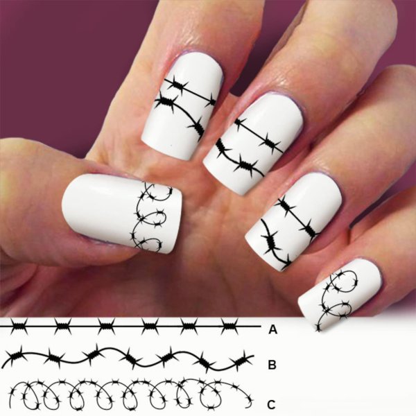 Маникюр с цепями нарисованными