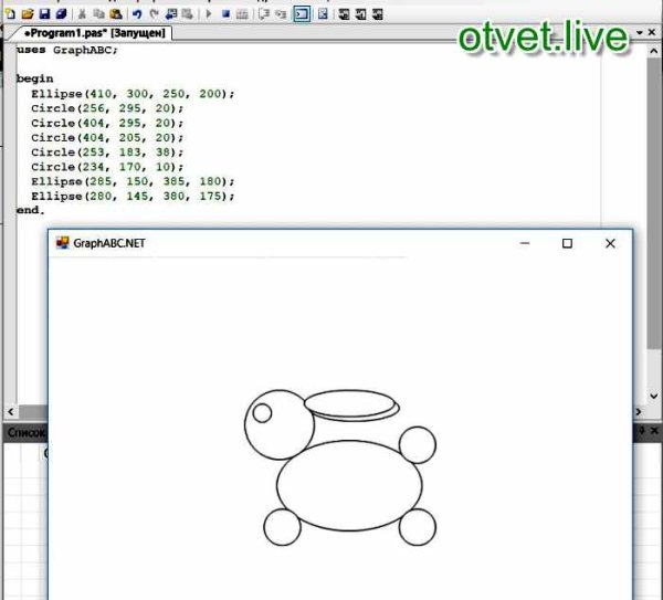 Программа на Паскаль рисунок