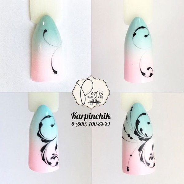 Цветы на ногтях пошагово