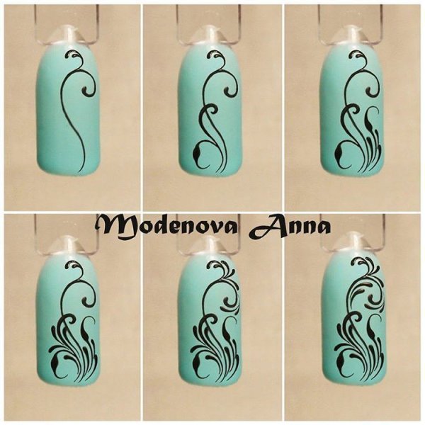 Рисование вензелей на ногтях