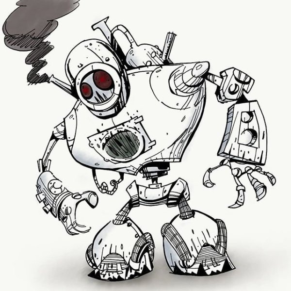 Иллюстрации роботов страшных