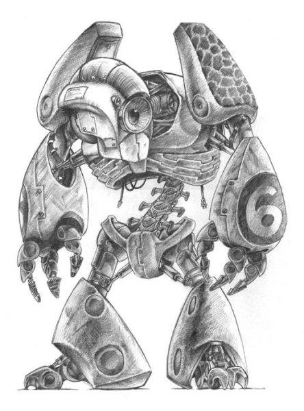 Робот арт карандашом