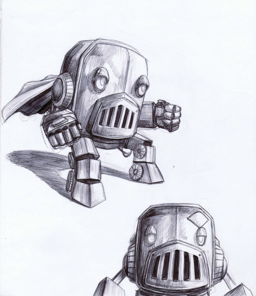 Робот рисунок карандашом
