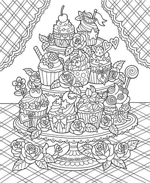 Раскраски антистресс еда